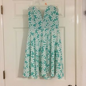 Bright turquoise flower dress